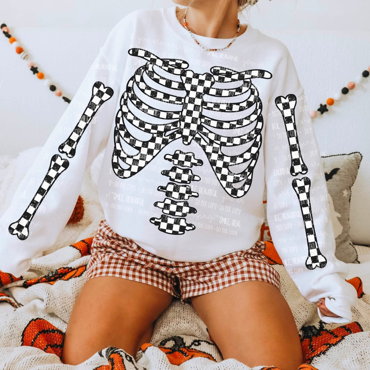 Checkered Skeleton with Sleeves