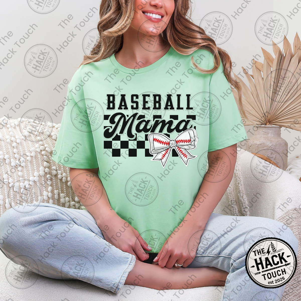 Checkered Baseball Mama