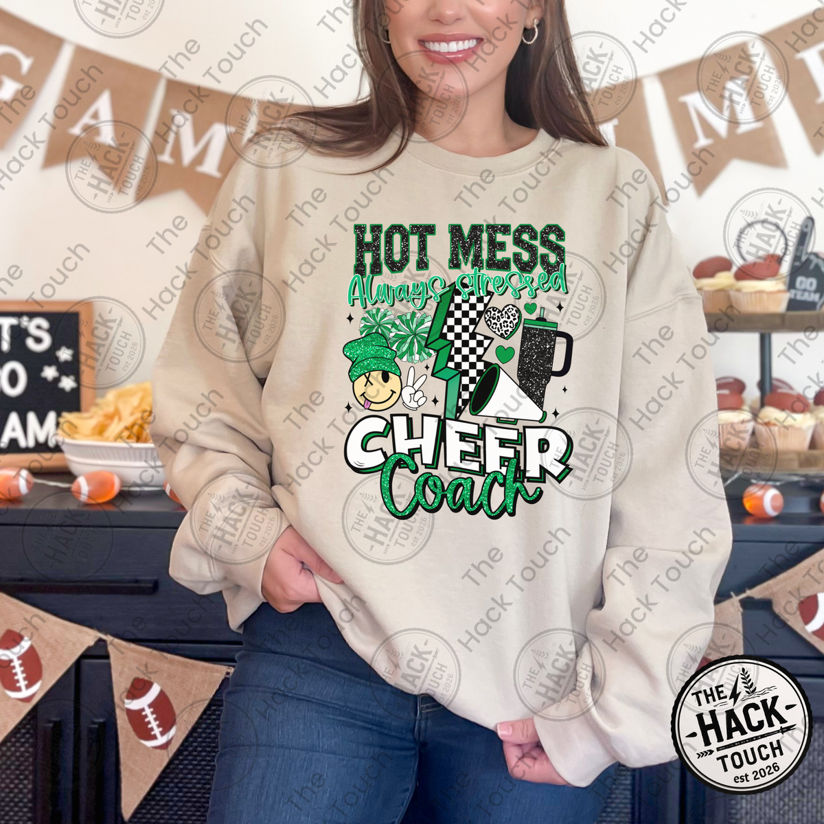 Hot Mess Cheer Coach - Green
