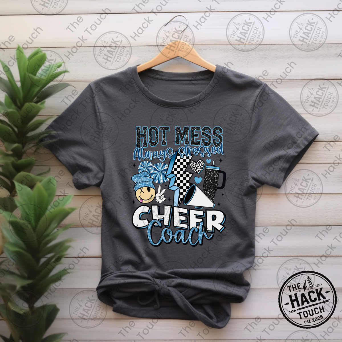 Hot Mess Cheer Coach - Light Blue