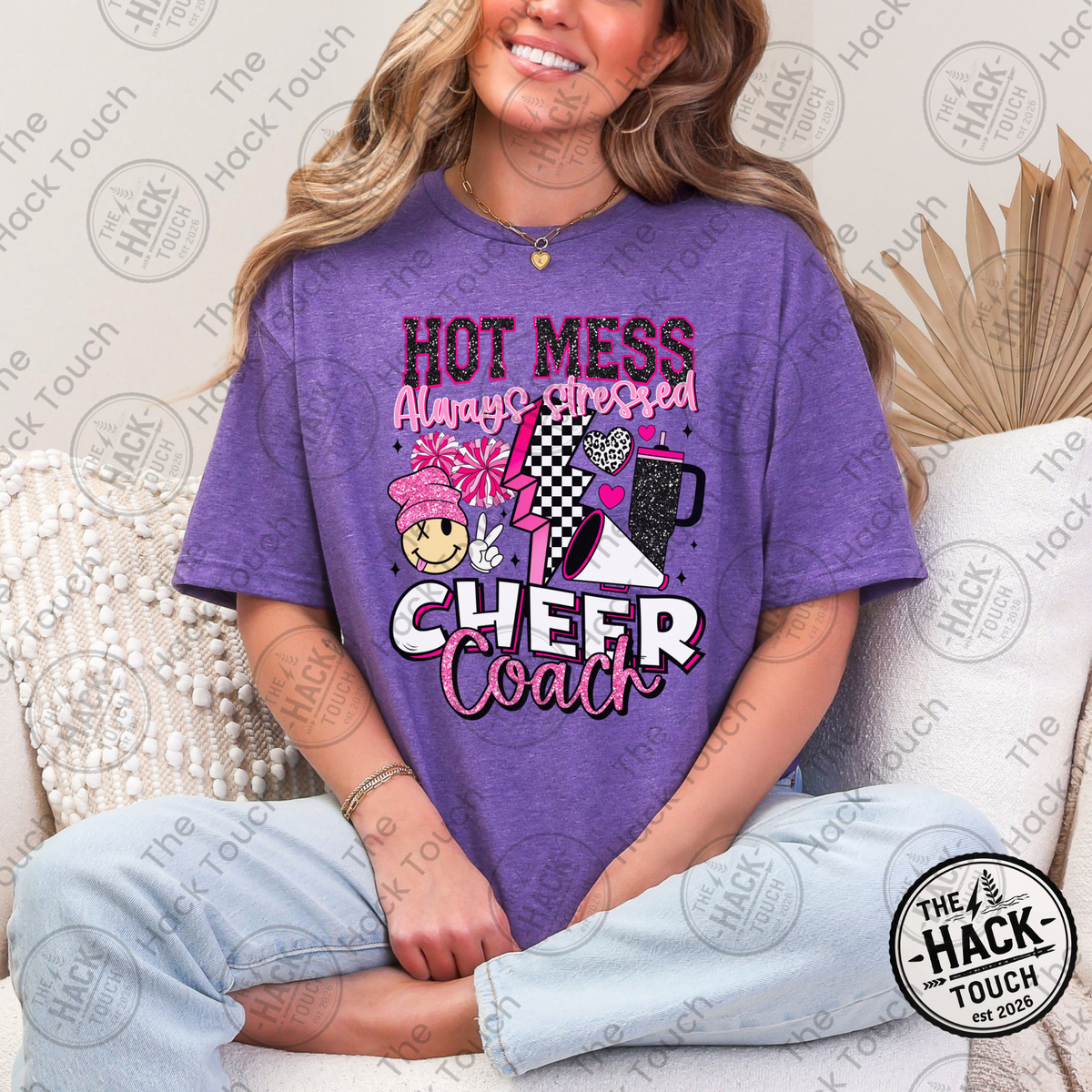 Hot Mess Cheer Coach - Light Pink