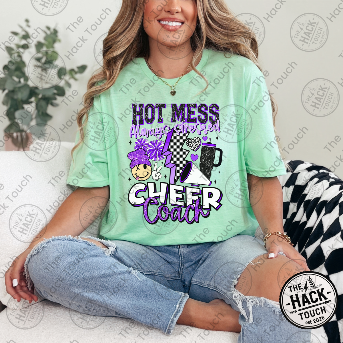 Hot Mess Cheer Coach - Purple