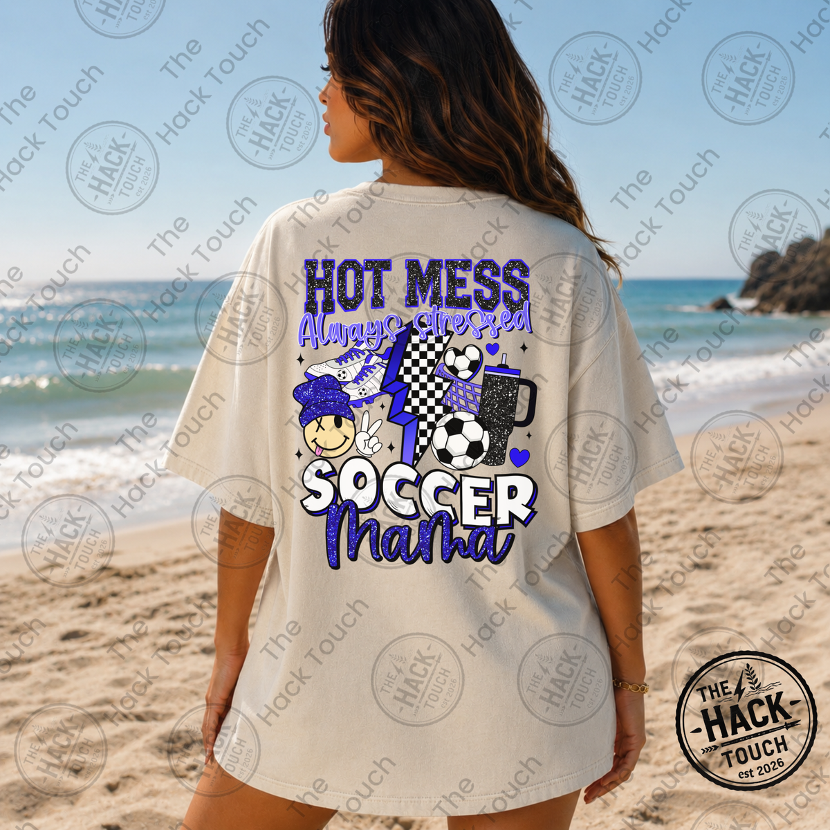 Hot Mess Soccer Mama - Blue