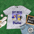 Hot Mess Softball Mama - Dark Blue