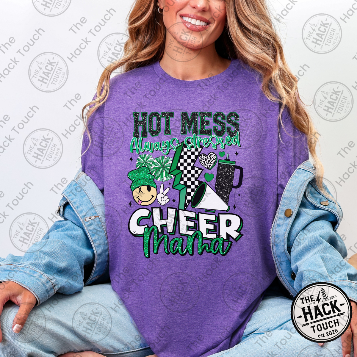 Hot Mess Cheer Mama - Green