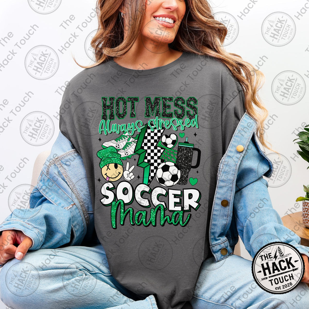 Hot Mess Soccer Mama - Green