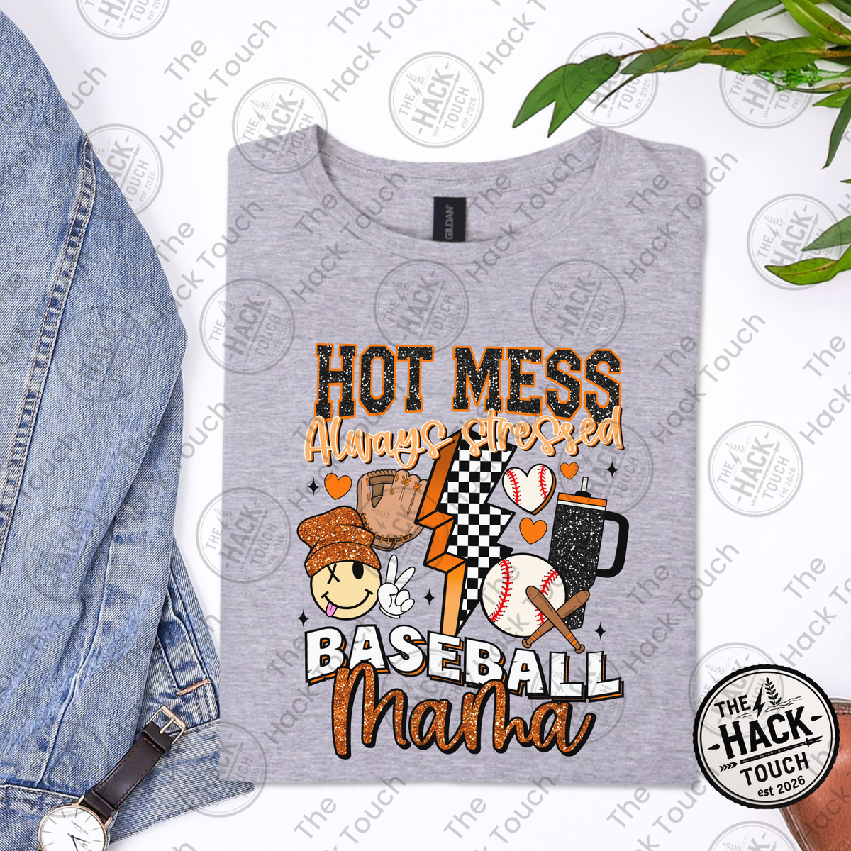 Hot Mess Baseball Mama - Orange