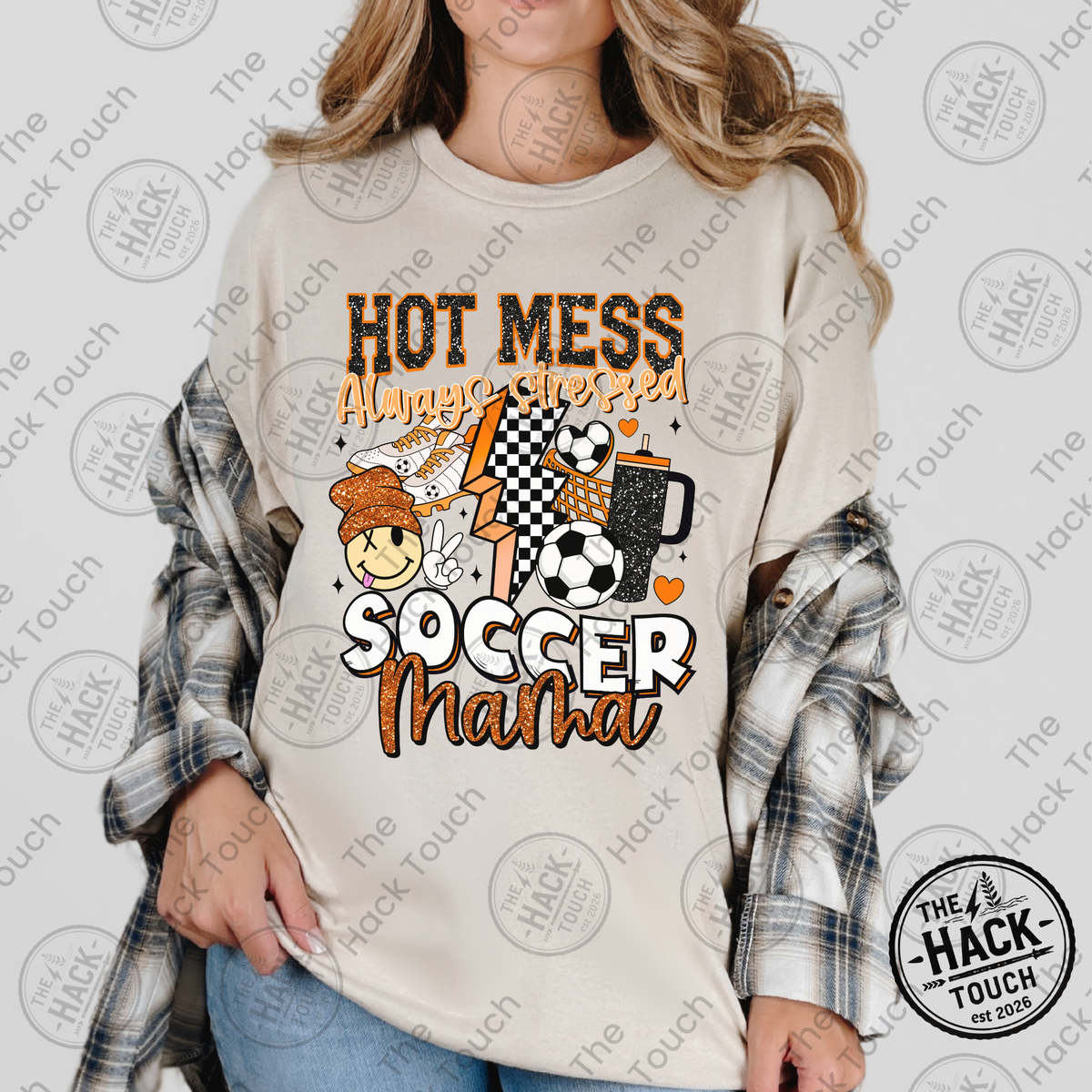 Hot Mess Soccer Mama - Orange