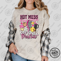 Hot Mess Softball Mama - Pink