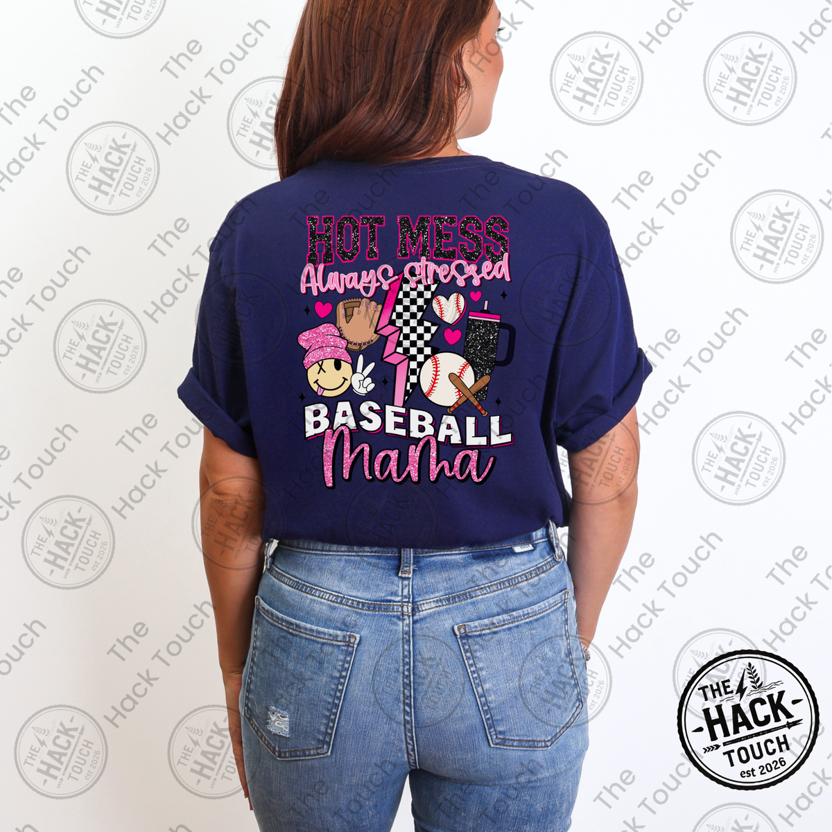 Hot Mess Baseball Mama - Pink