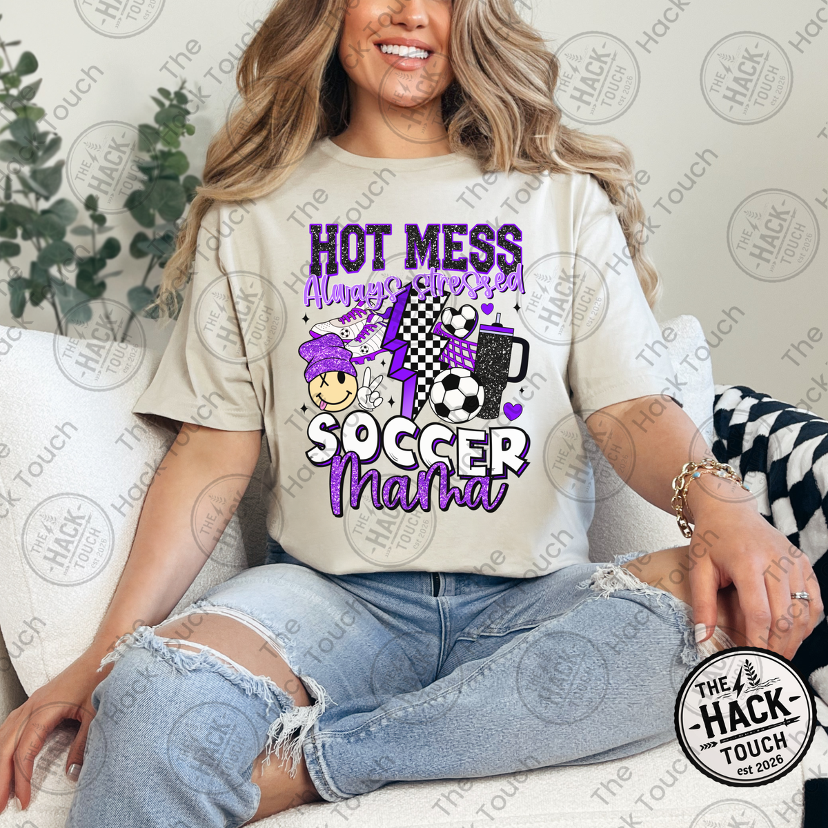 Hot Mess Soccer Mama - Purple