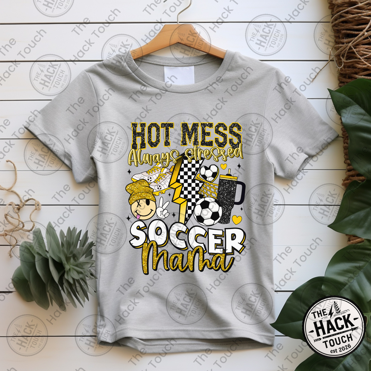 Hot Mess Soccer Mama - Yellow