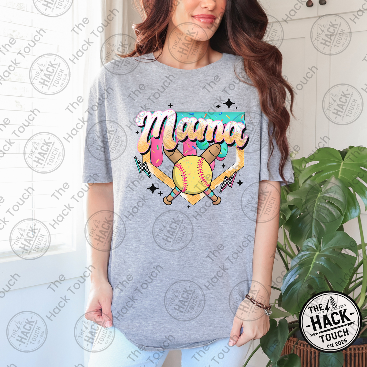 Ice Cream Drip Softball Diamond Mama