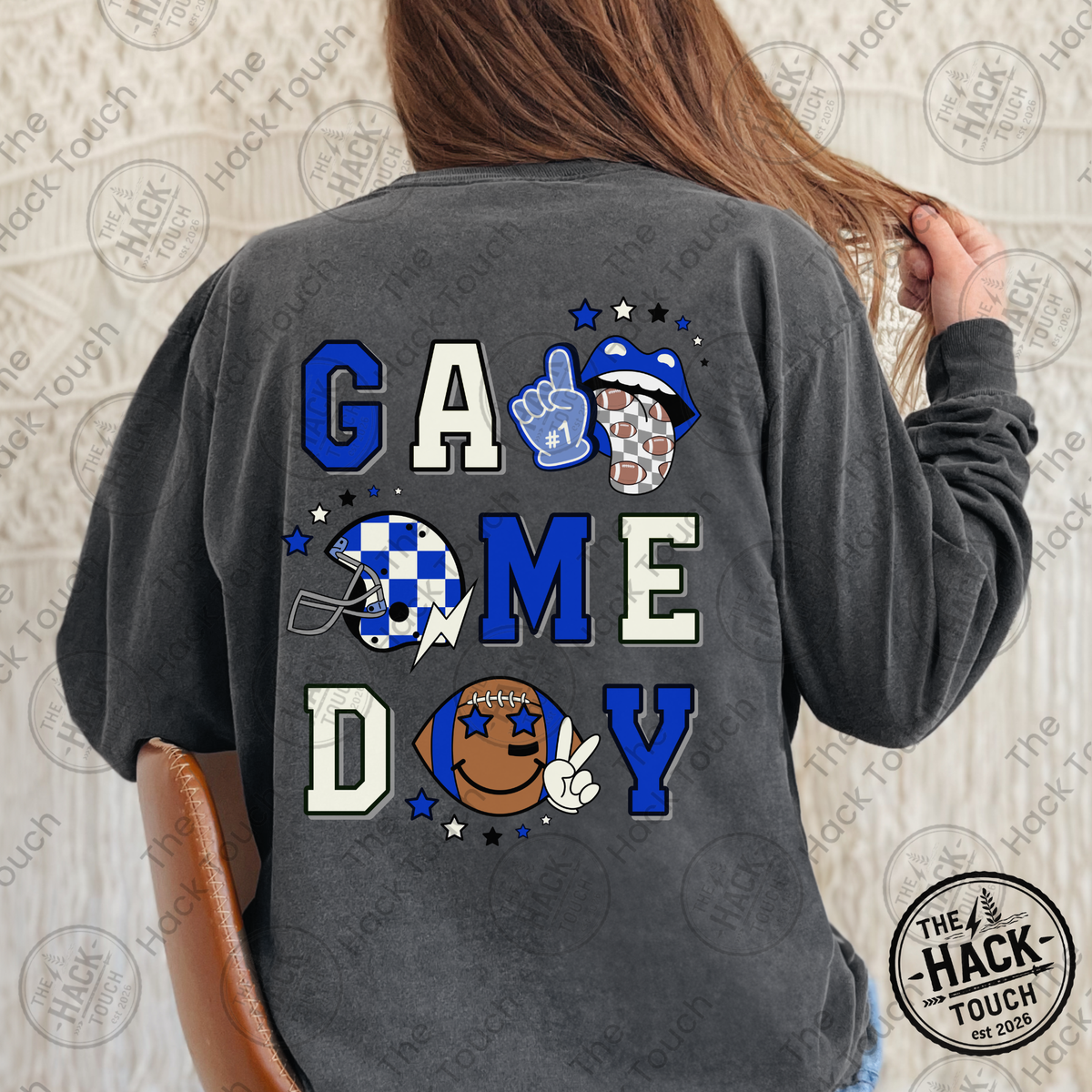 Retro Football Game Day - Blue