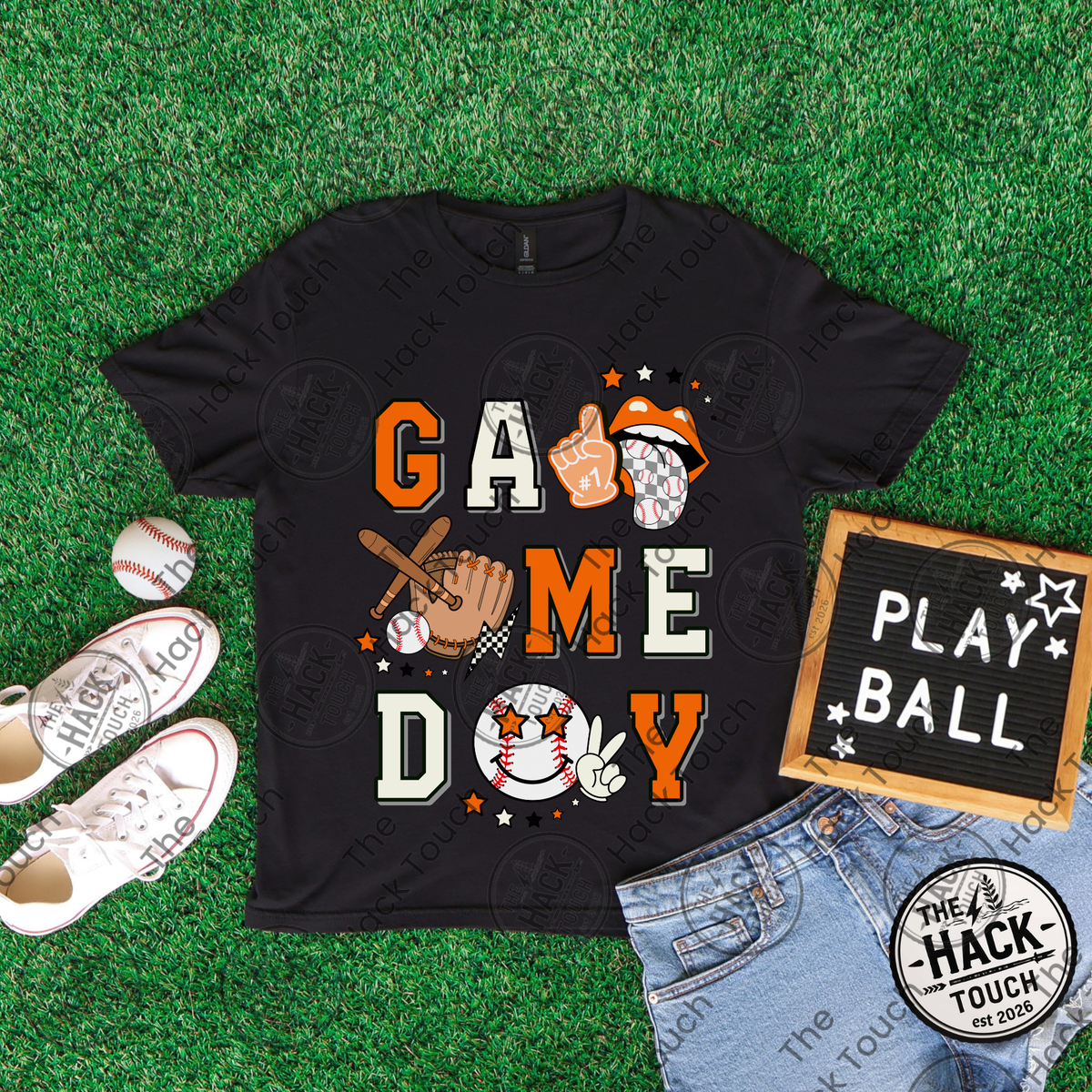 Retro Baseball Game Day - Orange