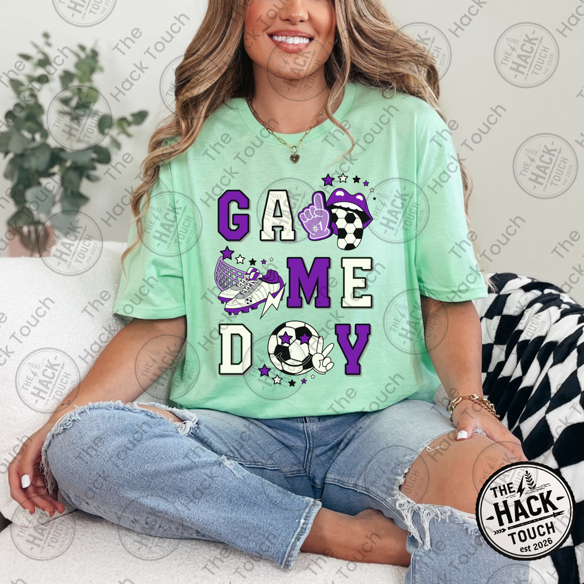 Retro Soccer Game Day - Purple
