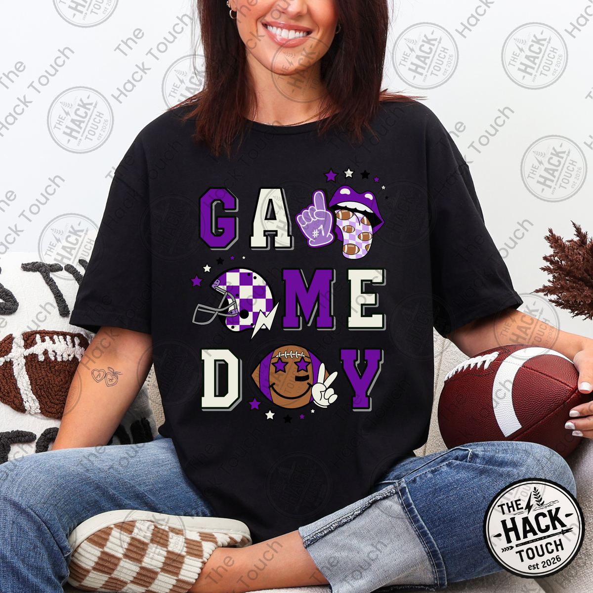 Retro Football Game Day - Purple