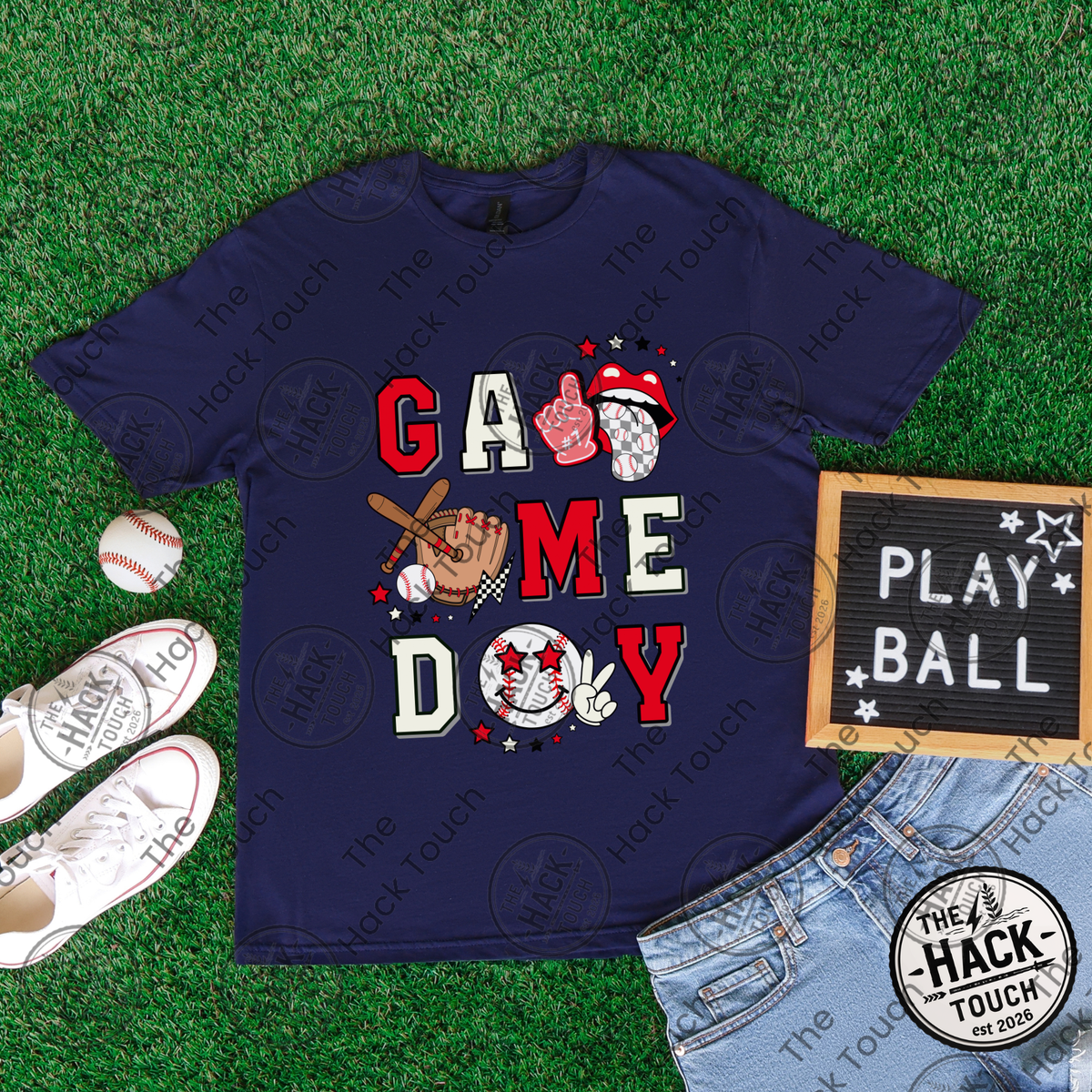 Retro Baseball Game Day - Red