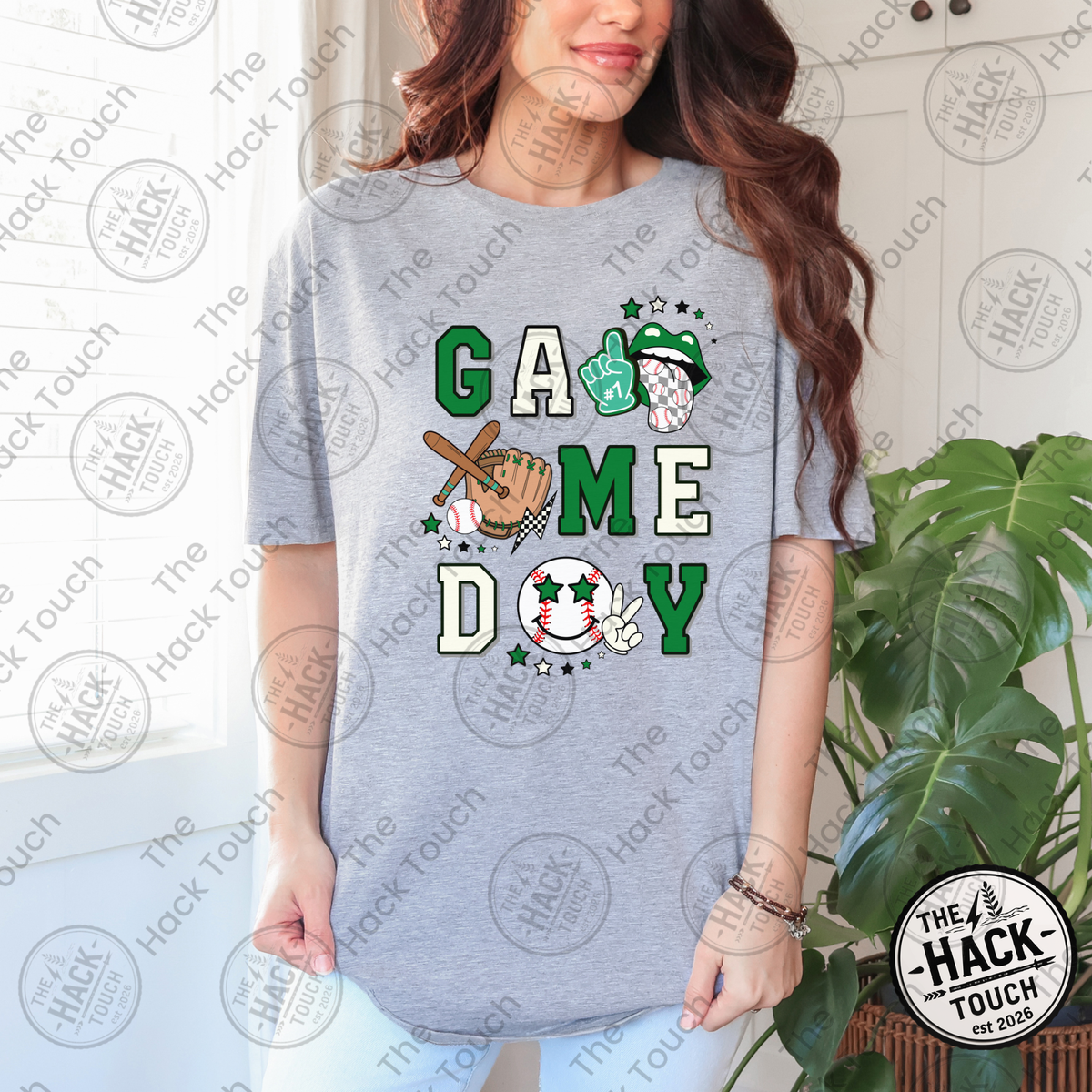 Retro Baseball Game Day - Green